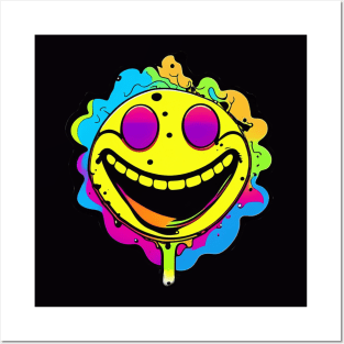 Psychedelic Acid Smiley #1 Posters and Art